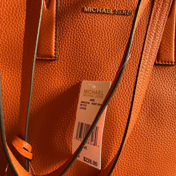 Mk Authentic “Junie” Burnt Orange Med Tote Bag - Picture 10 of 12